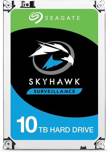 Seagate Skyhawk AI 10 تيرابايت محرك الأقراص الصلبة الداخلي للمراقبة HDD 3.5 بوصة SATA 6 جيجابايت/ثانية 256 ميجابايت ذاكرة تخزين مؤقت لنظام كاميرا الأمان DVR NVR (ST10000VE0004) (متجدد) in Saudi Arabia