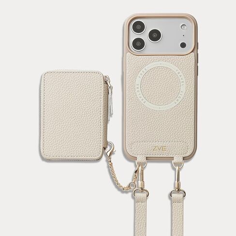 ZVE for iPhone 17 Pro Max Case Wallet with Lipstick Purse for MagSafe, Crossbody Phone Cover with Adjustable Strap 6.9'', White in Saudi Arabia