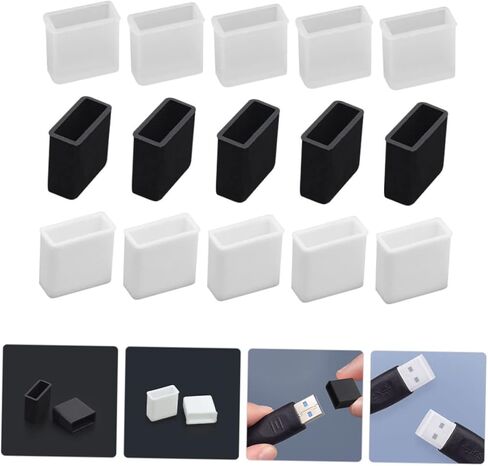 30 قطعة غطاء حماية من الغبار متوافق مع منافذ USB الصغيرة، أغطية مقاومة للغبار لحماية منفذ الشحن، مادة PVC متينة للسفر والاستخدام المنزلي in Kuwait