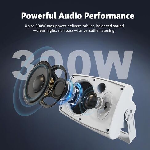 STUDIOFINIX 8-Inch 600W Outdoor Bluetooth Speakers Waterproof Wired, Wall-Mount Waterproof Speaker System Ideal for Large Spaces (Commercial Areas, Spacious Backyards, Auditorium) in Saudi Arabia