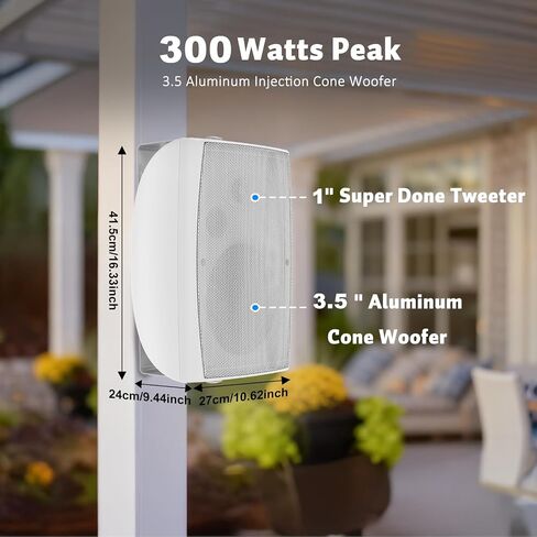 STUDIOFINIX 8-Inch 600W Outdoor Bluetooth Speakers Waterproof Wired, Wall-Mount Waterproof Speaker System Ideal for Large Spaces (Commercial Areas, Spacious Backyards, Auditorium) in Saudi Arabia