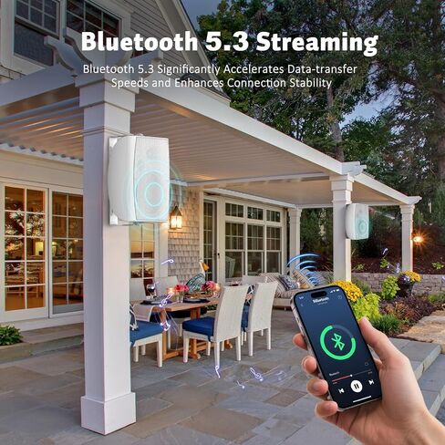 STUDIOFINIX 8-Inch 600W Outdoor Bluetooth Speakers Waterproof Wired, Wall-Mount Waterproof Speaker System Ideal for Large Spaces (Commercial Areas, Spacious Backyards, Auditorium) in Saudi Arabia