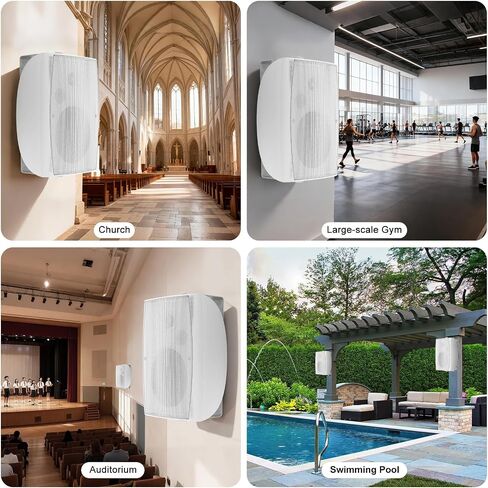 STUDIOFINIX 8-Inch 600W Outdoor Bluetooth Speakers Waterproof Wired, Wall-Mount Waterproof Speaker System Ideal for Large Spaces (Commercial Areas, Spacious Backyards, Auditorium) in Saudi Arabia