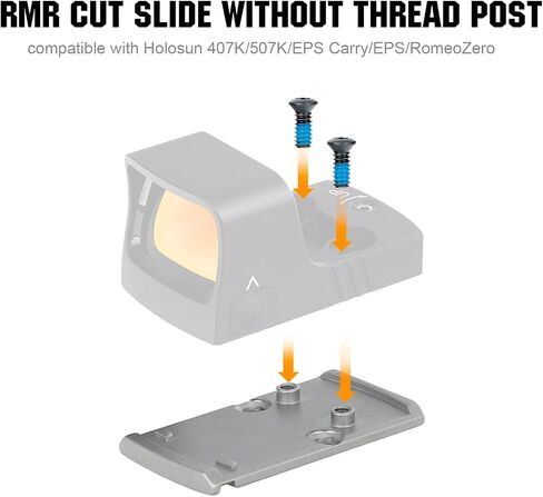 ohhunt Mount Compatible with RMR to RMS Adapter Plate Compatible with Holosun 407K/507K/EPS Carry/EPS/RomeoZero fit RMR Cut Slide Without Thread Post in Saudi Arabia