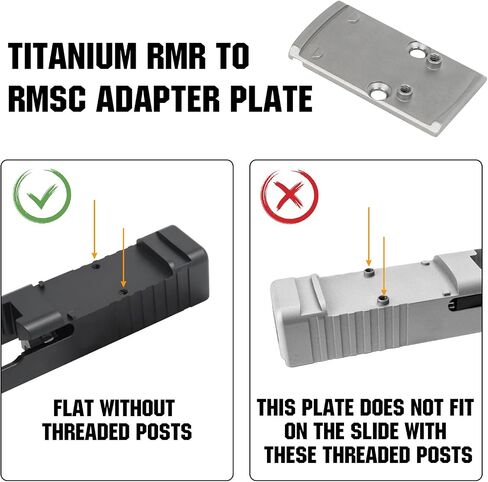 ohhunt Mount Compatible with RMR to RMS Adapter Plate Compatible with Holosun 407K/507K/EPS Carry/EPS/RomeoZero fit RMR Cut Slide Without Thread Post in Saudi Arabia