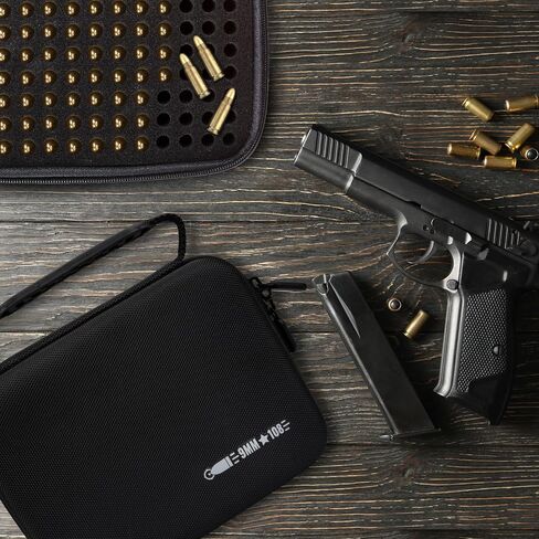 108 Round 9MM Ammo Case, Ammo Storage Box Compatible with 9mm Luger, 9mm Parabllum, 9mm Makarov, .380 ACP, .32 ACP, .45 ACP, 30 Luger, 32 S&W, 40 S&W, Bullets Organize Case for 9mm (Black) in Saudi Arabia