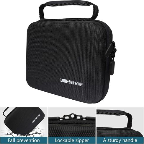 108 Round 9MM Ammo Case, Ammo Storage Box Compatible with 9mm Luger, 9mm Parabllum, 9mm Makarov, .380 ACP, .32 ACP, .45 ACP, 30 Luger, 32 S&W, 40 S&W, Bullets Organize Case for 9mm (Black) in Saudi Arabia