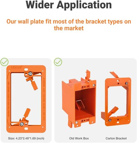 Brush Wall Plate with Mounting Bracket, 4 Pack Cable Pass Through Decorator Cover for Low Voltage Wires, Single Gang Cord Hider for TV Home Theater System, Orange in Saudi Arabia