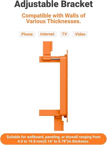 Brush Wall Plate with Mounting Bracket, 4 Pack Cable Pass Through Decorator Cover for Low Voltage Wires, Single Gang Cord Hider for TV Home Theater System, Orange in Saudi Arabia