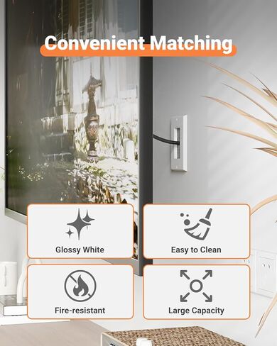 Brush Wall Plate with Mounting Bracket, 4 Pack Cable Pass Through Decorator Cover for Low Voltage Wires, Single Gang Cord Hider for TV Home Theater System, Orange in Saudi Arabia