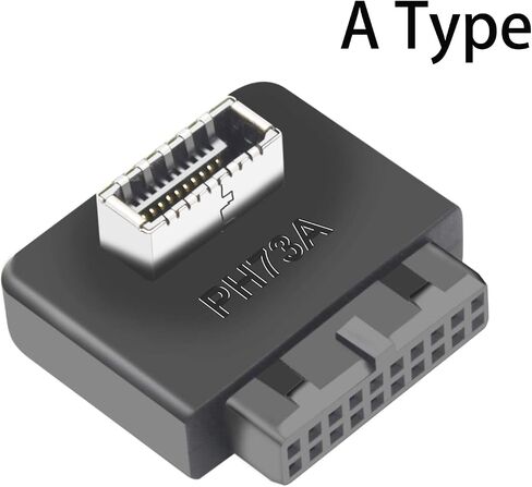 محول اللوحة الأم USB C، USB 3.0 19/20 دبوس إلى النوع E (المفتاح A) محول الزاوية اليمنى 90 درجة للوحة الأمامية USB-C - يدعم 5 جيجابت في الثانية، لا حاجة إلى برنامج تشغيل (أ) in Kuwait