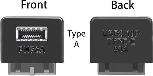محول اللوحة الأم USB C، USB 3.0 19/20 دبوس إلى النوع E (المفتاح A) محول الزاوية اليمنى 90 درجة للوحة الأمامية USB-C - يدعم 5 جيجابت في الثانية، لا حاجة إلى برنامج تشغيل (أ) in Kuwait