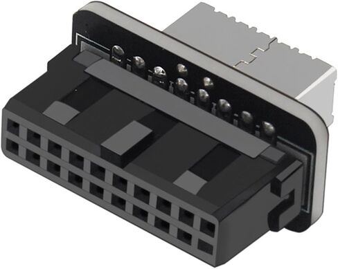 محول اللوحة الأم USB C، USB 3.0 19/20 دبوس إلى النوع E (المفتاح A) محول الزاوية اليمنى 90 درجة للوحة الأمامية USB-C - يدعم 5 جيجابت في الثانية، لا حاجة إلى برنامج تشغيل (أ) in Kuwait