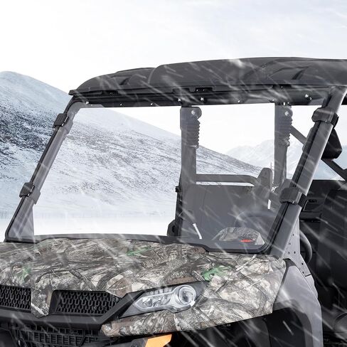 زجاج أمامي بفتحات تهوية 2 في 1 من KEMIMOTO متوافق مع CFMOTO UFORCE 1000/1000XL 2019-2025، ملحقات نافذة الزجاج الأمامي UTV الشفافة المقاومة للخدش (لا تناسب U10 Pro، 600,800 XL) in Kuwait