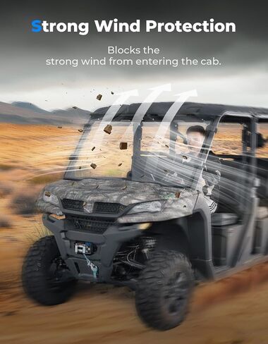 زجاج أمامي بفتحات تهوية 2 في 1 من KEMIMOTO متوافق مع CFMOTO UFORCE 1000/1000XL 2019-2025، ملحقات نافذة الزجاج الأمامي UTV الشفافة المقاومة للخدش (لا تناسب U10 Pro، 600,800 XL) in Kuwait