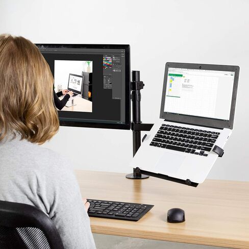 VIVO Universal Adjustable 10 to 15.6 inch Laptop Mount Holder for VESA Compatible Monitor Arms, Notebook Tray Stand-LAP3 in Saudi Arabia