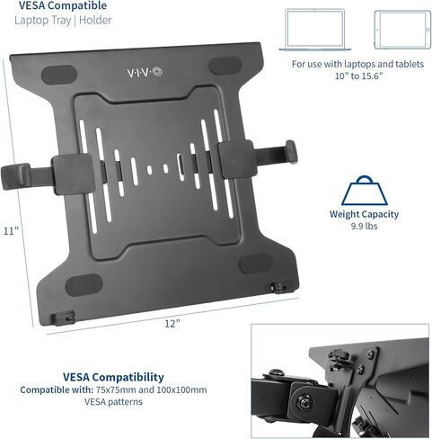 VIVO Universal Adjustable 10 to 15.6 inch Laptop Mount Holder for VESA Compatible Monitor Arms, Notebook Tray Stand-LAP3 in Saudi Arabia