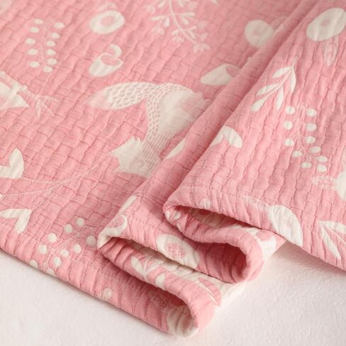 NTBAY 3 Layer Muslin Toddler Blanket, 30 x 40, Blue | Breathable Muslin Cotton Outer Layers with Light Thermal Fill, Reversible for Stroller, Daycare, Travel, and Supervised Use in Saudi Arabia