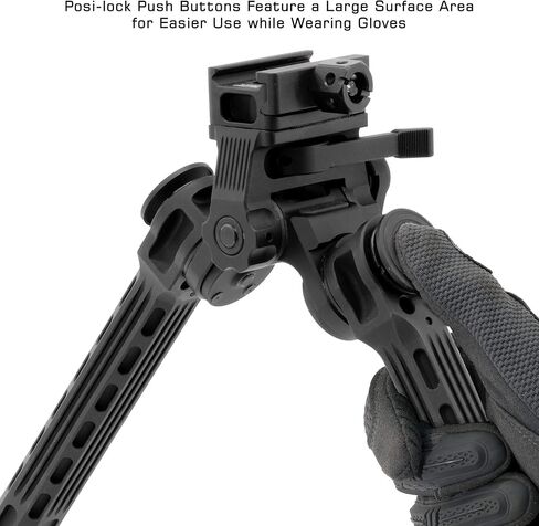 UTG Big Bore Full Stability Bipod, 9"-14" Center Height, Black in Saudi Arabia