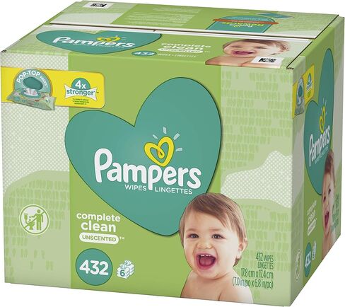 Pampers Baby Wipes, Complete Clean Fragrance Free, 1X Pop Top Pack, 72 Count in Kuwait