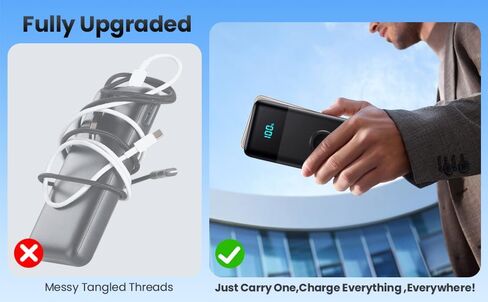 Portable Charger 40800mAh for iPhone with Built-in Cable and iWatch Charger, 25W PD Fast Charging USB C Power Bank,Travel Camping Essentials Battery Pack for iPhone 17/16/15/14/13,Android,Apple Watch in Saudi Arabia