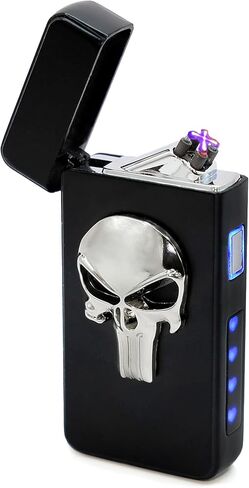 Rolls Electric Lighter - Gifts for Men - Cool Lighters - Electric Lighters Rechargeable - Mens Gifts - Skull Lighter - Birthday Gifts for Men - Stocking Stuffers - (Black Skull) in Saudi Arabia