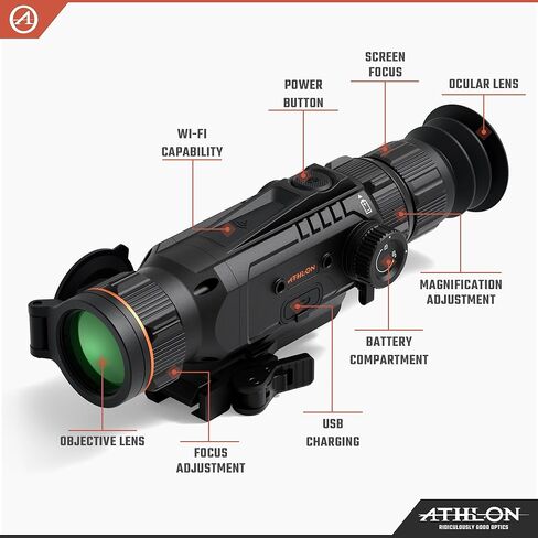 المنظار الحراري Athlon Optics Cronus ATS PRO المزود بآلة حاسبة باليستية مدمجة وحامل Picatinny in Kuwait