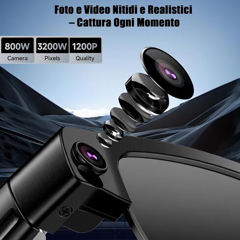 نظارات ذكية بتقنية الذكاء الاصطناعي مع كاميرا بدقة 8 ميجابكسل، تعمل بتقنية ChatGPT، وكاميرا نظارات شمسية، ونظارات بلوتوث ذكية للرجال مع ترجمة، وموسيقى ومكالمات مفتوحة الأذن، وميكروفون مزدوج لتقليل الضوضاء in Kuwait