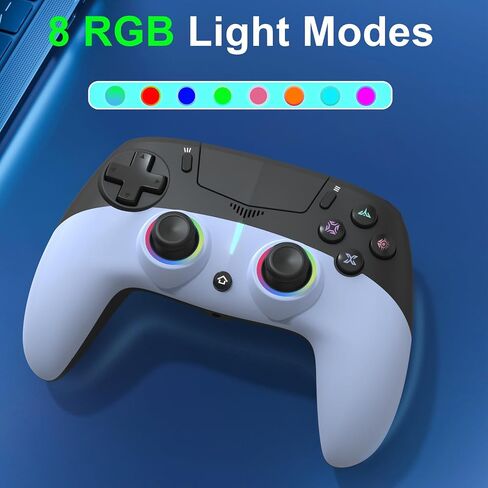وحدة تحكم لاسلكية MWCG لجهاز PS5، متوافقة مع PS5 Pro/Slim/PC، اهتزاز مزدوج، وظيفة معدلة، 8 أوضاع إضاءة، مقبس صوت 3.5 مم، لوحة ألعاب للتحكم في الحركة ذات 6 محاور مع مكبر صوت in Kuwait