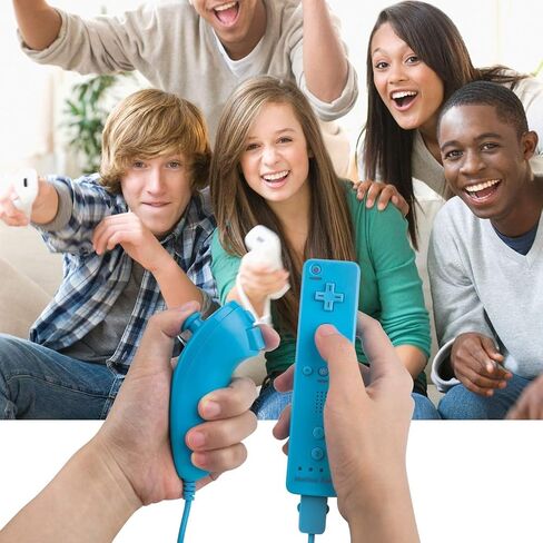 وحدة تحكم BINFFGM Nunchuck، قطعتان بديلتان لوحدة تحكم Nunchuck لوحدة تحكم Wii Nunchuck، لوحة تحكم Gamepad، متوافقة مع وحدة تحكم Nintendo Wii وWii U (أزرق سماوي + أحمر) in Saudi Arabia