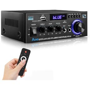 AK45 Stereo Audio Amplifier,300W Peak Power Home 2 Channel Wireless Bluetooth Amplifier, Home Amplifiers FM Radio, USB, SD Card, with Remote Control Home Theater Audio Stereo System in Saudi Arabia