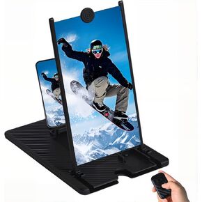 مكبر شاشة 12 بوصة للهاتف الخلوي مع جهاز تحكم عن بعد يعمل بالبلوتوث، جهاز عرض مكبر للشاشة مكبرة ثلاثية الأبعاد عالية الدقة للأفلام وألعاب الفيديو، حامل حامل هاتف قابل للطي مع مضخم شاشة يناسب جميع الهواتف الذكية in Kuwait