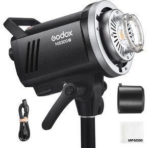 Godox MS300 Compact Studio Flash 300W 2.4G Wireless Monolight مع مصباح تشكيل 150W، ثبات رائع لإخراج الطاقة، مضاد للفلاش المسبق، حامل بوينز، 5600±200K CCT، 0.1～1.8S وقت إعادة التدوير in Kuwait