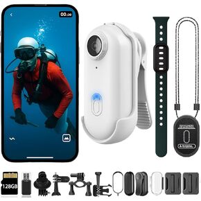POV Waterproof 4K Pro Capture Camera, 170° Ultra Wide Angle HD Wearable Body Adventure Action Cameras, Cameras with Accessories, for Diving, Cycling and Outdoors Activities (Black, 64GB) in Saudi Arabia