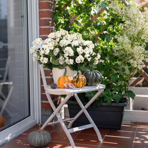 4PCS Home Decor Fake Plants Artificial Flowers Artificial Geraniums Outdoor Fake Flowers Artificial Flowers Fake Silk Bouquet, Fall Decor for Interior Porch Garden Decoration 14.4" (White) in Saudi Arabia
