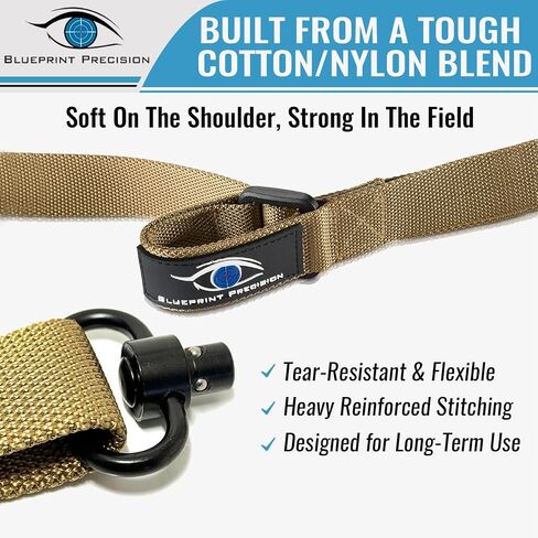 Rifle Sling - Durable Two Point Sling with Fast Adjust Pull Tab, Dual QD Mounts & Free Camo Sling Band in Kuwait