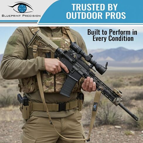 Rifle Sling - Durable Two Point Sling with Fast Adjust Pull Tab, Dual QD Mounts & Free Camo Sling Band in Kuwait