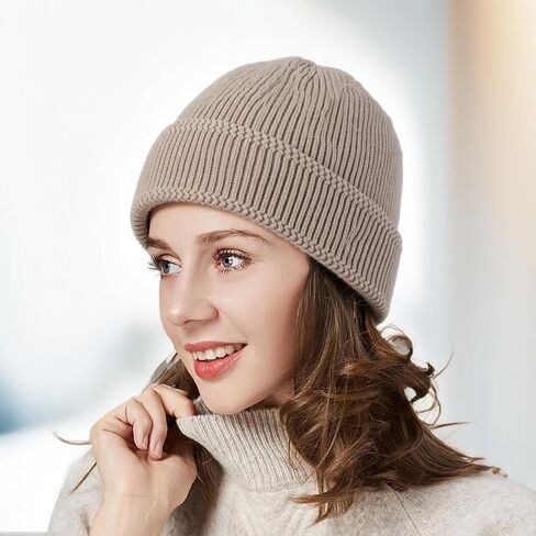 Ribbed Knit Hat Unisex Winter Beanie Warm Stretchy Classic Cap for Daily Wear in Saudi Arabia