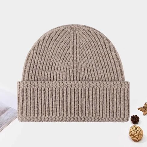 Ribbed Knit Hat Unisex Winter Beanie Warm Stretchy Classic Cap for Daily Wear in Saudi Arabia