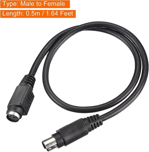 PS/2 Mouse and Keyboard Extension Cable 6 Pin 1.64 Feet Male to Female for PC,Black in Saudi Arabia