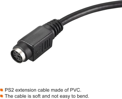 PS/2 Mouse and Keyboard Extension Cable 6 Pin 1.64 Feet Male to Female for PC,Black in Saudi Arabia