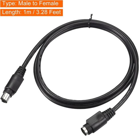 PS/2 Mouse and Keyboard Extension Cable 6 Pin 3.28 Feet Male to Female for PC,Black in Saudi Arabia