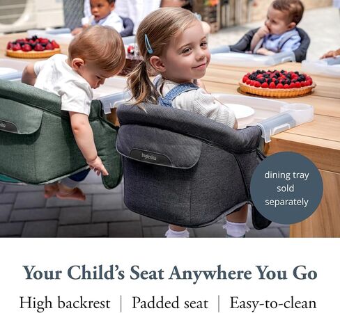 Inglesina - Fast Table Chair with Fast Tray: Hook On Portable High Chair for Babies and Toddlers, Damage Free Travel Booster Seat for Restaurant Use - Includes Snap On Tray, Lime in Kuwait