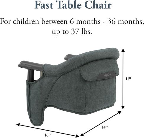 Inglesina - Fast Table Chair with Fast Tray: Hook On Portable High Chair for Babies and Toddlers, Damage Free Travel Booster Seat for Restaurant Use - Includes Snap On Tray, Lime in Kuwait
