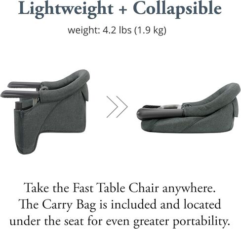 Inglesina - Fast Table Chair with Fast Tray: Hook On Portable High Chair for Babies and Toddlers, Damage Free Travel Booster Seat for Restaurant Use - Includes Snap On Tray, Lime in Kuwait