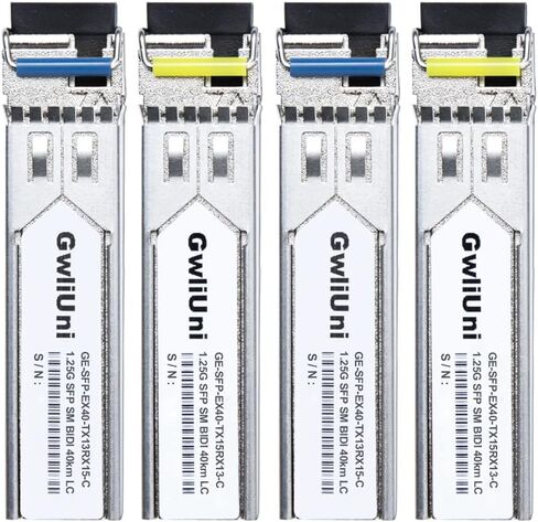 2 أزواج 80 كجم SFP 1.25G BIDI جهاز إرسال واستقبال شبكة الألياف أحادي الوضع، واجهة LC لـ Cisco، Netgear، MikroTik، Ubiquity، DLink إلخ، in Kuwait