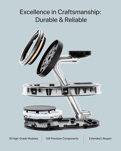 Fast Charging Station for Magsafe Apple Devices, Wireless Charger Station for MagSafe iPhones, 3 in 1 Magnetic Charger Stand for iPhone 15/14/13/12, Apple Watch & AirPods(Blk) in Saudi Arabia