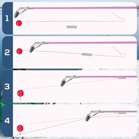 Soulchen 30 Pcs Ice Fishing Spring Bobber Stops, Stainless Steel Fishing Wire with Bright Red Beads, Sensitive Bite Detection Ideal for Enthusiasts to Enhance Catch Rate in Saudi Arabia