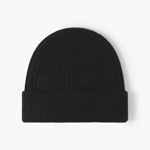 Ribbed Knit Beanie Hat Unisex Fold-Up Warm Winter Cap Soft Stretchable Outdoor Headwear in Saudi Arabia