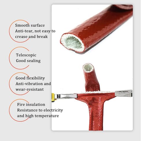 Silicone Coated Fiberglass Fire Sleeve,Express Heat Sleeve for Hose Lines & Electrical Wiring,65mm (Size : 95mm) (Size : 100mm) in Saudi Arabia